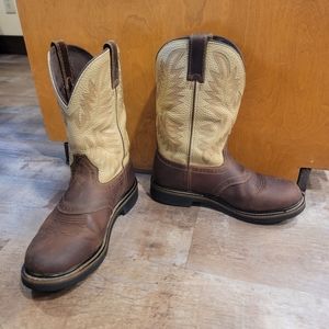 Justin SE4660 Superintended Brown Pull On Cowboy Western Boots Men's US 9D